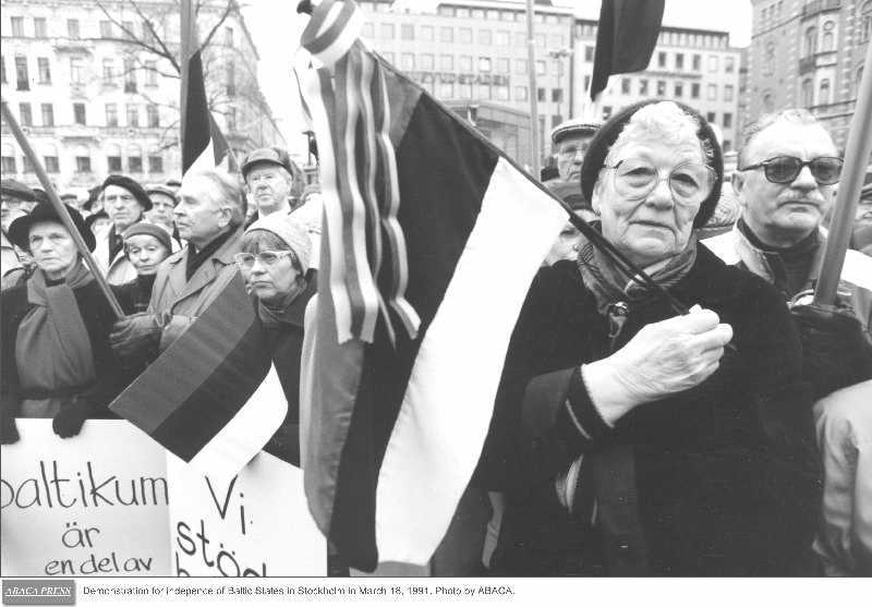 Manifestation pour l'indépendance des États baltes (Stockholm, 18 mars 1991)
