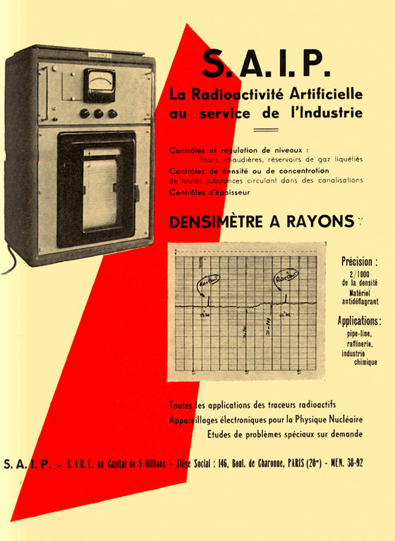 Publicité sur l'utilisation industrielle et domestique de l'atome dans le <i>Guide de l'énergie et de son équipement: 1957-1958</i>
