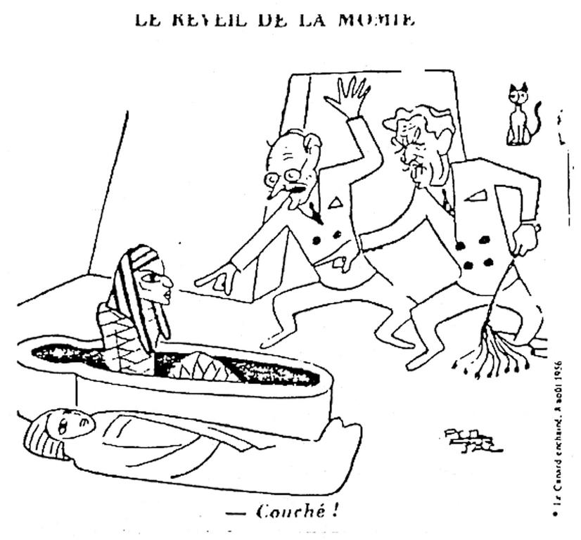 Cartoon by Ferjac on the awakening of Egyptian nationalism (8 August 1956)