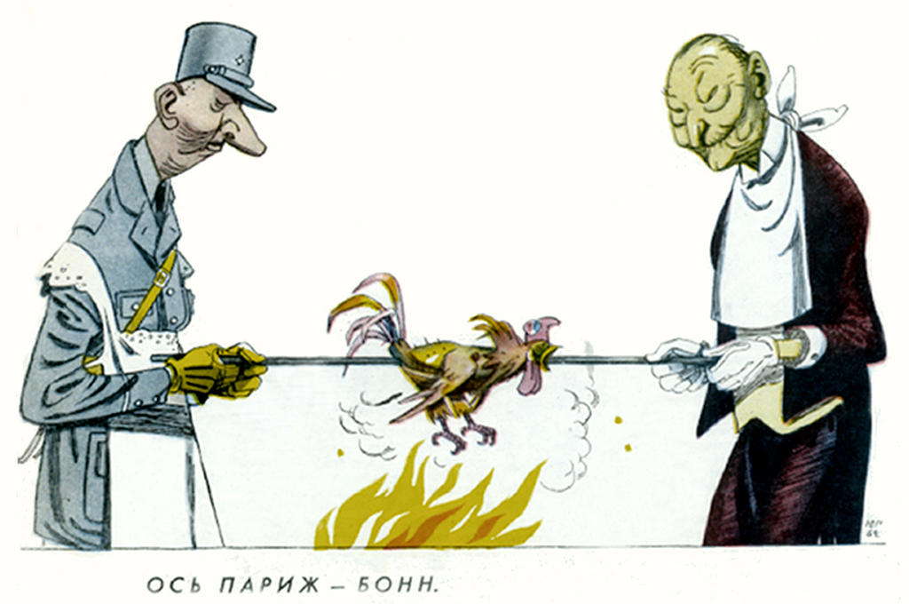 Caricature de Ganf sur le traité d'amitié franco-allemand (30 octobre 1962)