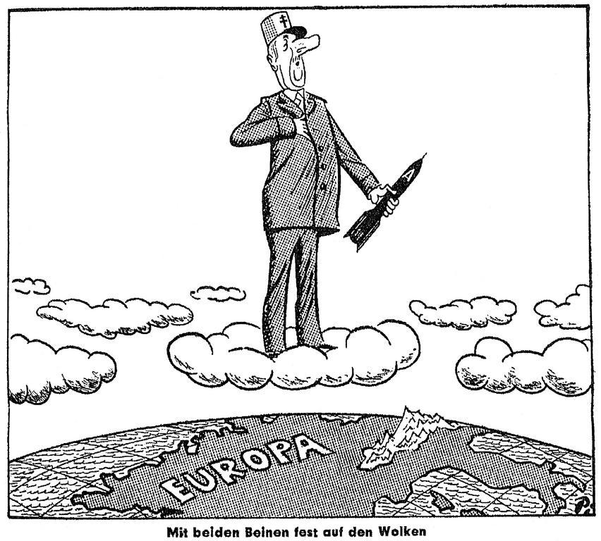 Caricature de Pi sur les intérêts stratégiques de la France (27 octobre 1960)