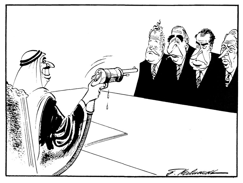 Caricature de Behrendt sur la crise pétrolière (1973)