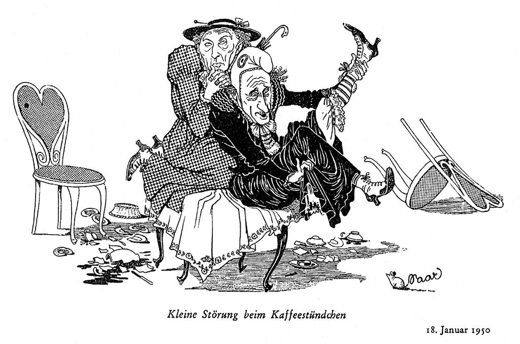 Karikatur von Meinhard zur schwierigen Saarfrage (18. Januar 1950)