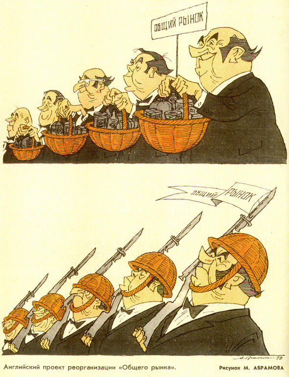 Cartoon by Abramov on the United Kingdom and the EEC (February 1973)