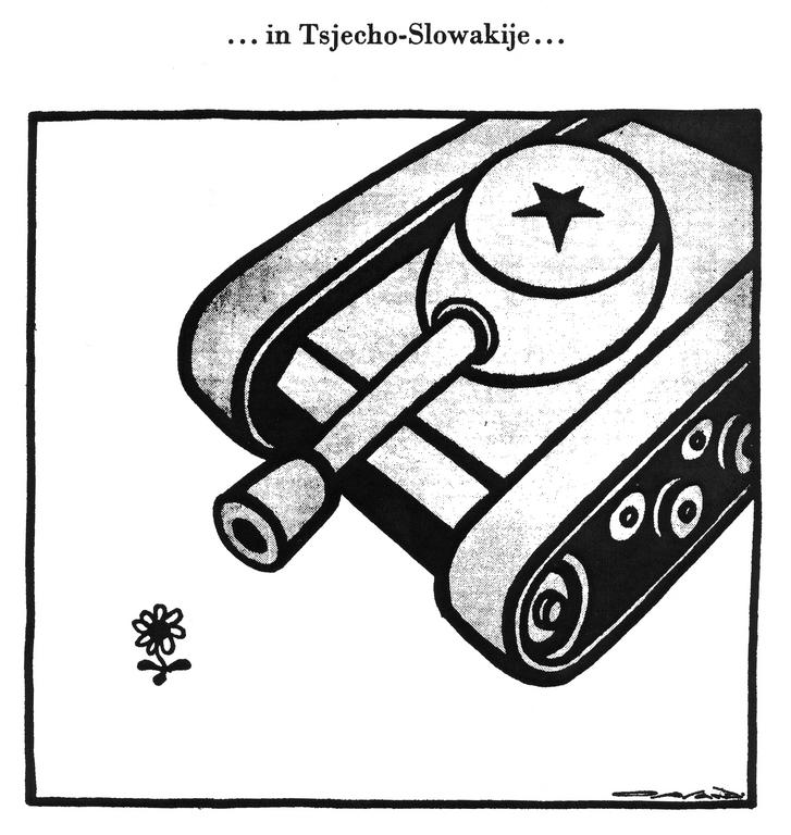 Caricature d'Opland sur l'invasion de la Tchécoslovaquie (24 août 1968)