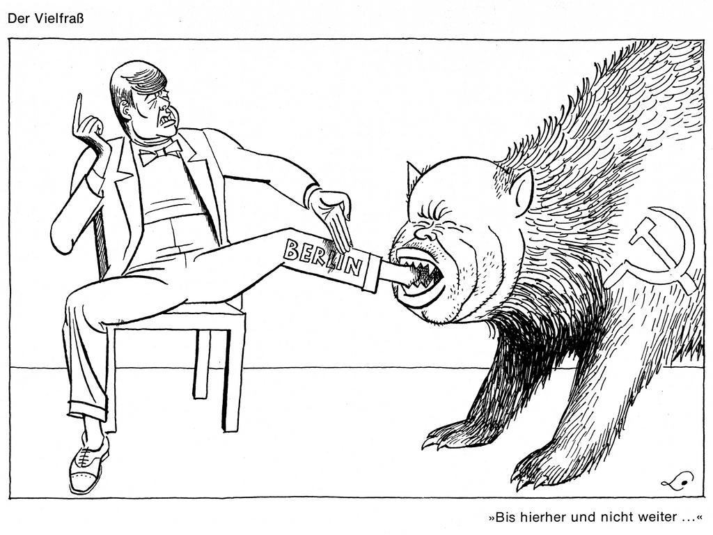 Caricature de Lang sur la question de Berlin (1961)