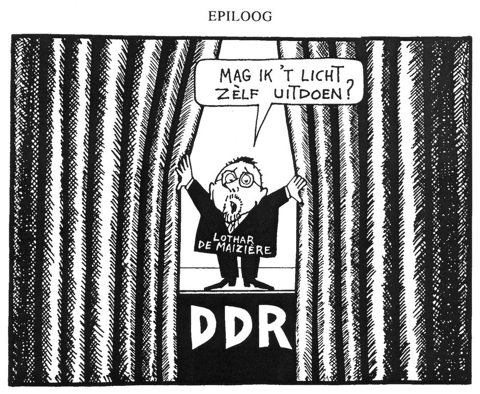 Cartoon by Opland on the end of the German Democratic Republic (25 July 1990)