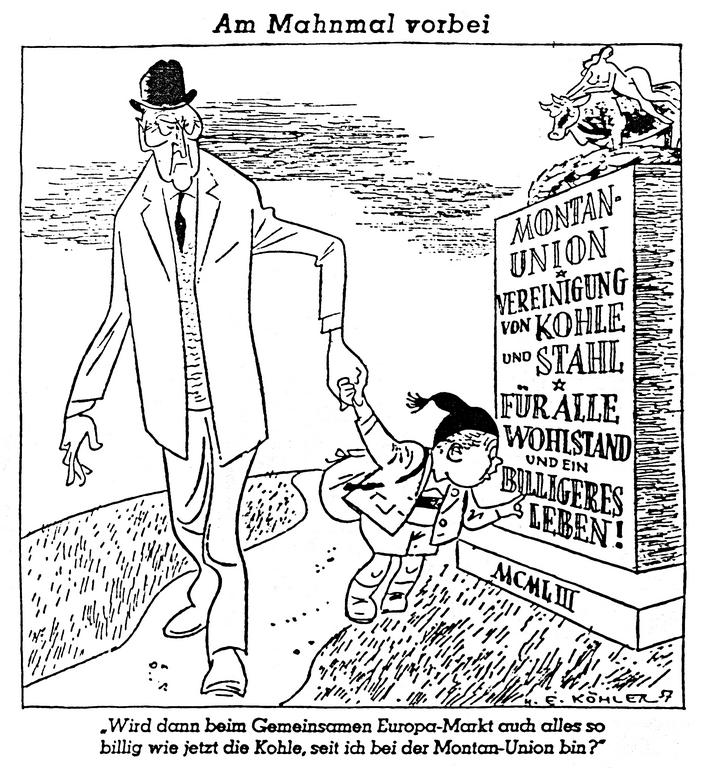Caricature de Köhler sur le Marché commun (19 octobre 1957)