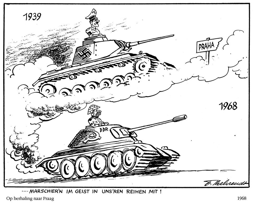 Cartoon by Behrendt on the invasion of Czechoslovakia (1968)