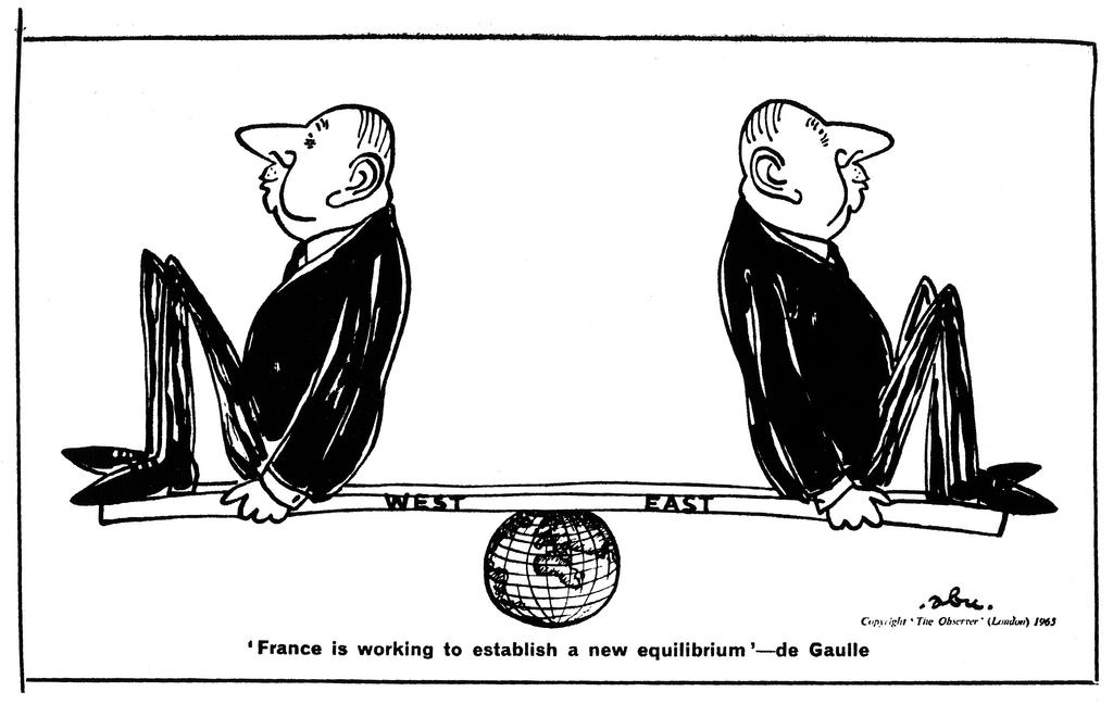 Caricature de Abu sur De Gaulle et la politique étrangère de la France (23 mai 1965)