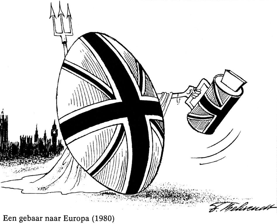 Cartoon by Behrendt on the British contribution to the Community budget (1980)