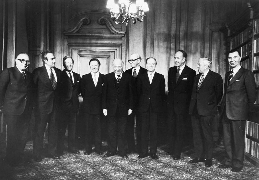 Groepsfoto van de Europese Raad van Dublin (10 maart 1975) 