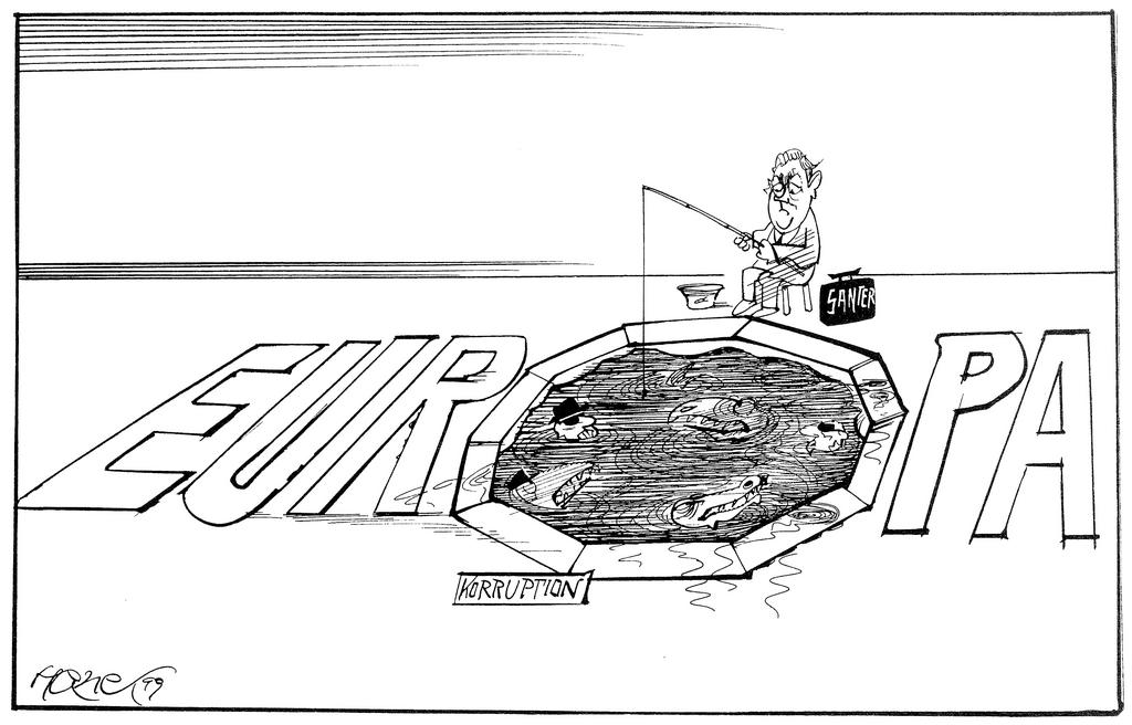 Cartoon by Hanel on the European Commission crisis (1999)