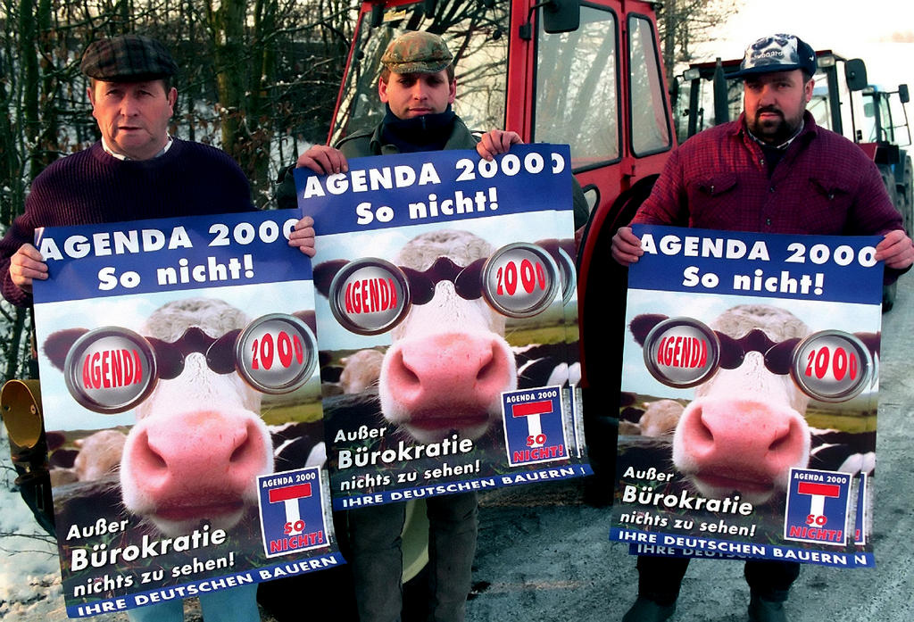 German farmers protesting against Agenda 2000 (Strasbourg, 10 February 1999)