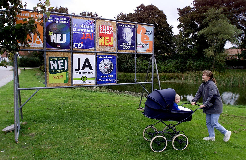 Affiches de campagne relatives à l'euro (Nøvling, 26 septembre 2000)