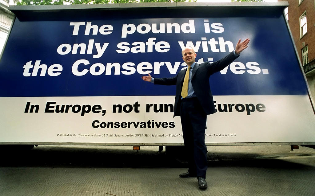 Affiche de campagne contre l'euro au Royaume-Uni (Londres, 8 juin 1999)