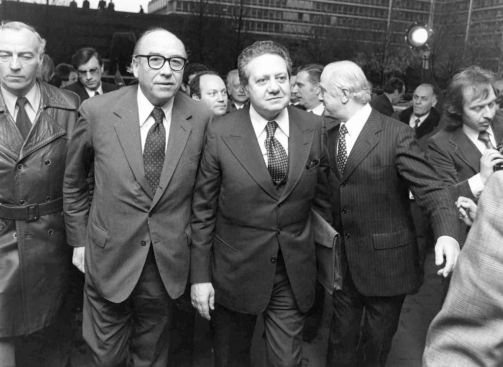 Mário Soares en visite à la Commission européenne (Bruxelles, 11 mars 1977)