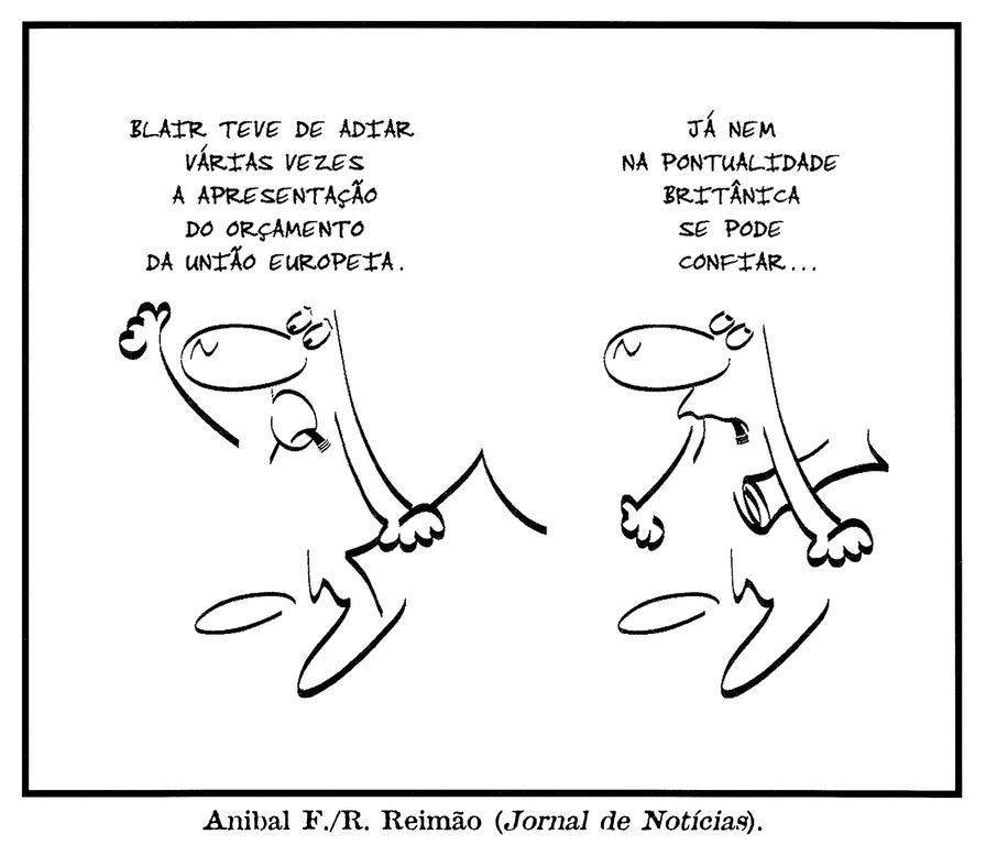 Caricature d'Anibal et Reimão sur le budget de l'Union européenne