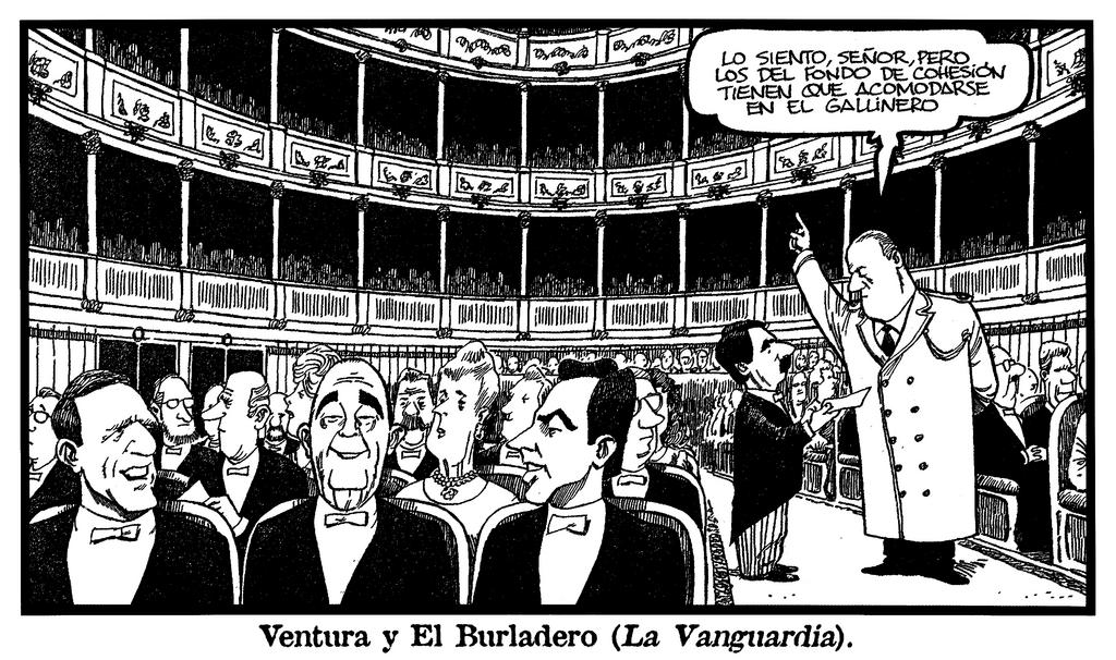 Caricature de Ventura y El Burladero sur les pays bénéficiaires du Fonds de cohésion
