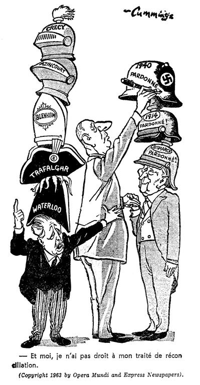 Caricature de Cummings sur le traité d'amitié franco-allemand (7 février 1963)