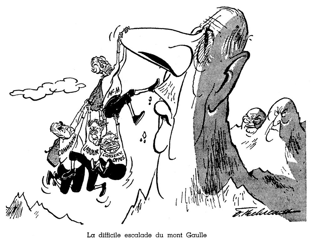 Caricature de Behrendt sur les négociations d'adhésion du Royaume-Uni aux CE (9 août 1962)
