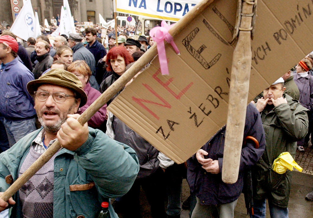 Manifestation d'agriculteurs tchèques (Prague, 30 octobre 2002)