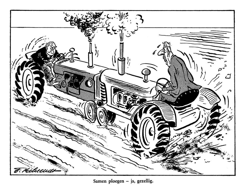 Cartoon by Behrendt on the French and German positions on the CAP (December 1963)