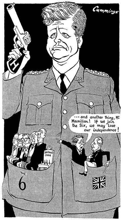 Caricature de Cummings sur l'adhésion du Royaume-Uni aux Communautés européennes (2 novembre 1962)