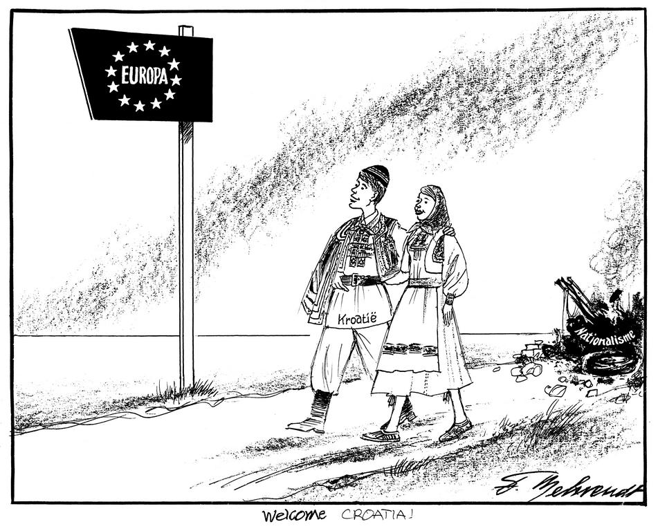 Caricature de Behrendt sur la question de l'élargissement de l'UE à la Croatie