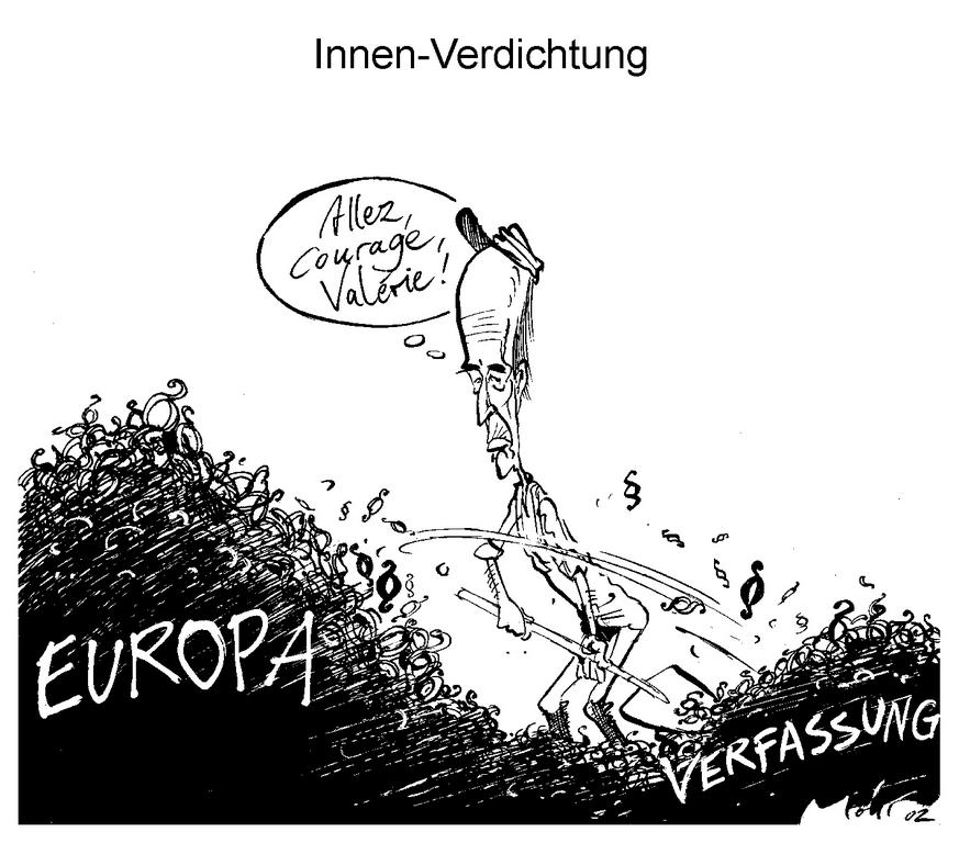 Caricature de Mohr sur le rôle de Valéry Giscard d'Estaing lors des futurs travaux de la Convention européenne (28 février 2002)