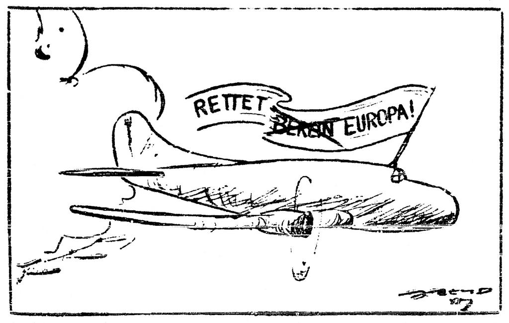 Caricature allemande sur les enjeux du pont aérien vers Berlin (8 juillet 1948)
