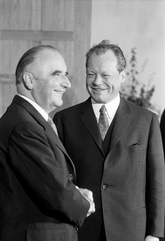 16e sommet franco-allemand: Georges Pompidou et Willy Brandt (Bonn, 3 juillet 1970)