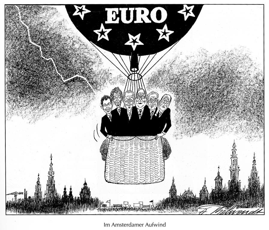 Cartoon by Behrendt on the Treaty of Amsterdam (1997)