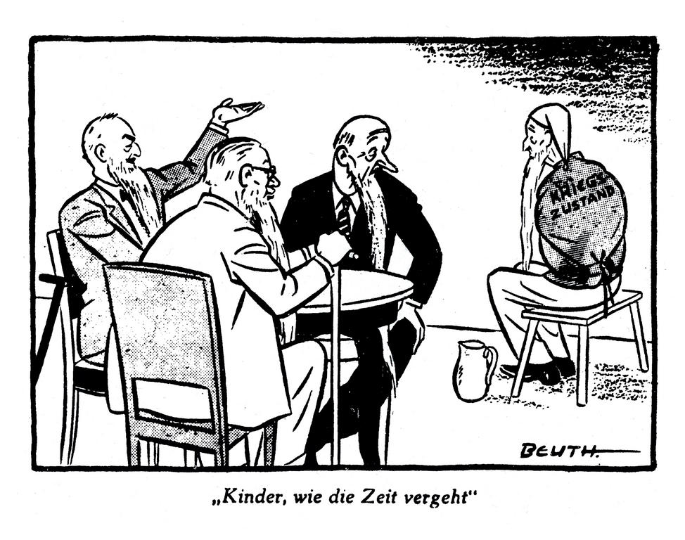 Cartoon by Beuth on the German question (8 April 1950)