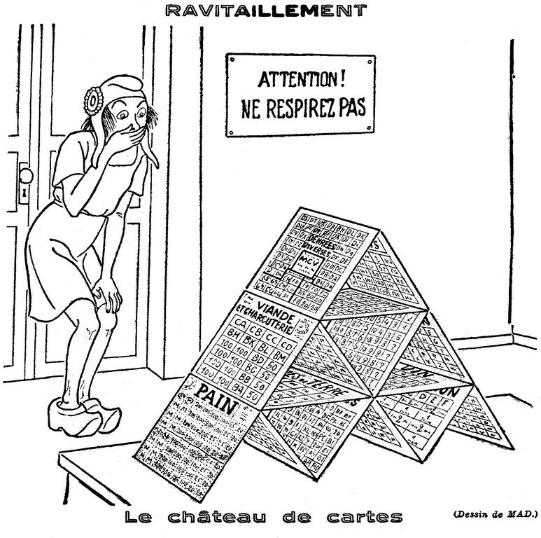 Caricature de Mad sur la pénurie alimentaire en France (7 février 1946)