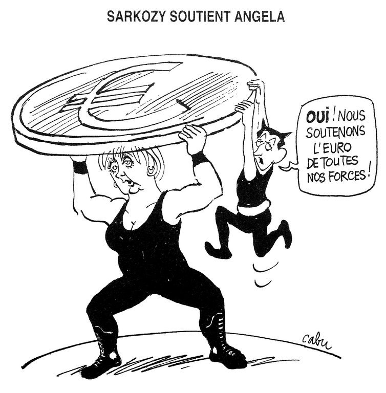 Caricature de Cabu sur les efforts de sauvetage de l'euro (22 décembre 2010)