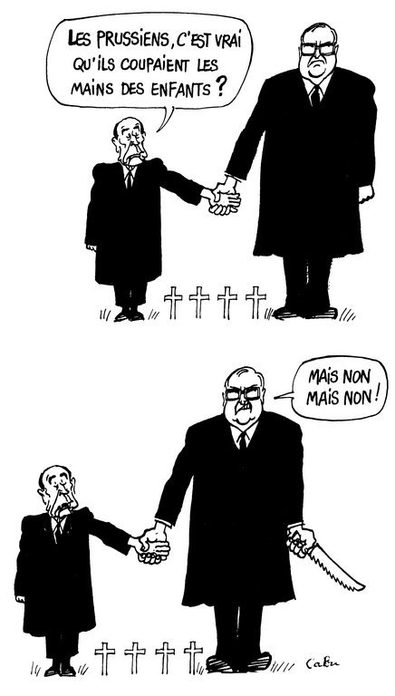 Caricature de Cabu sur l'amitié franco-allemande (Janvier 1985)