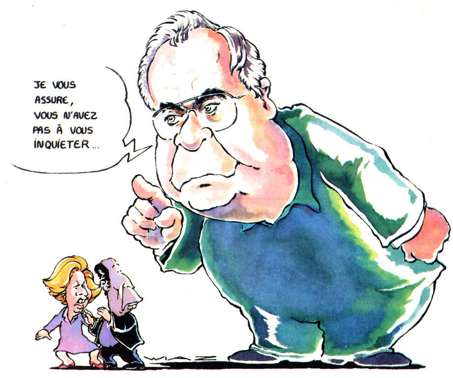 Karikatur von Wiaz zur Wiedergeburt eines vereinigten Deutschlands (16. November 1989)