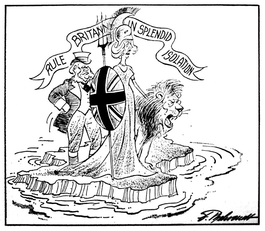 Cartoon by Behrendt on the intransigent attitude of British Prime Minister Margaret Thatcher to the EC (30 March 1984)