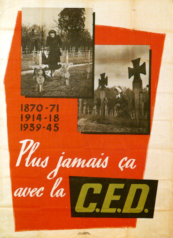 French poster portraying the need for European military cooperation within a EDC (1954)