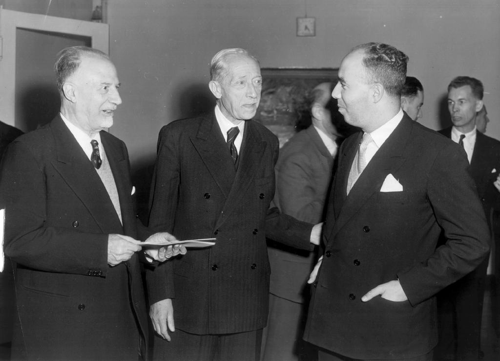 Membres italiens de l'Assemblée commune CECA (Strasbourg, 11 septembre 1952)