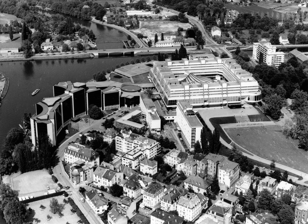 Vue aérienne du Palais de l'Europe (Strasbourg)