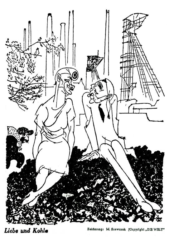 Caricature de Szewczuk sur le plan Schuman (13 mai 1950)