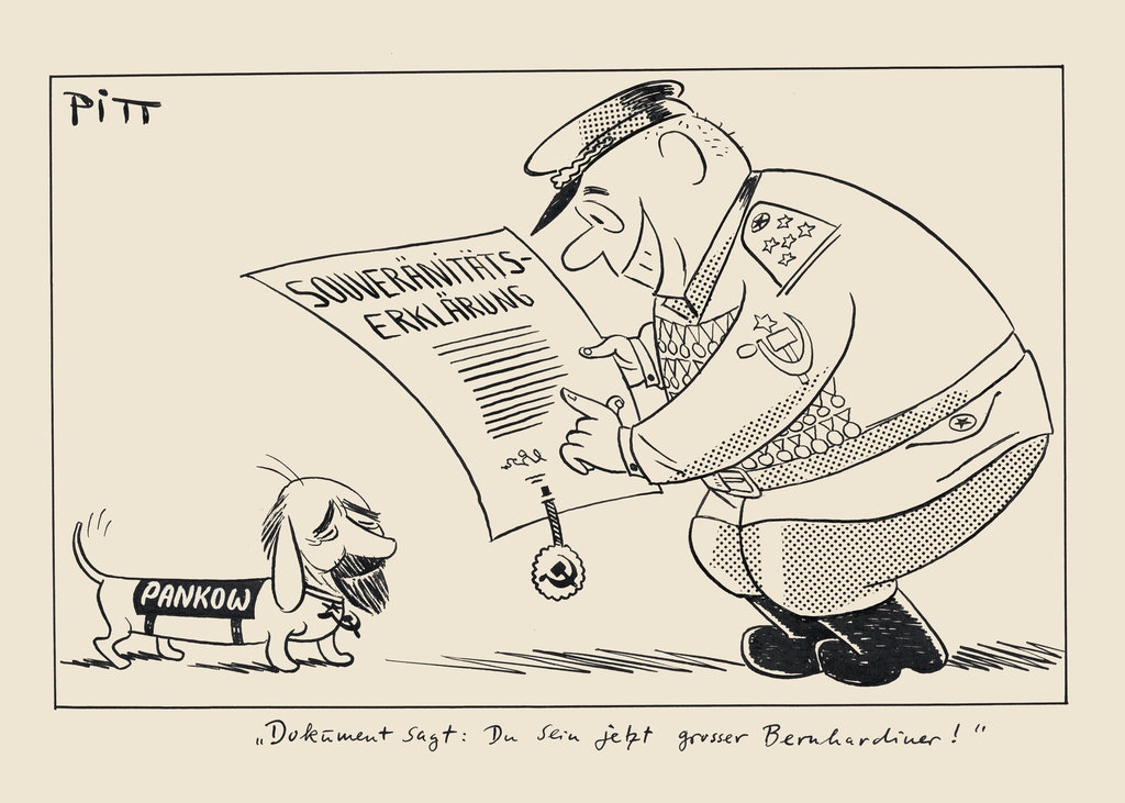 Cartoon by Pielert on the sovereignty of the GDR (1955)