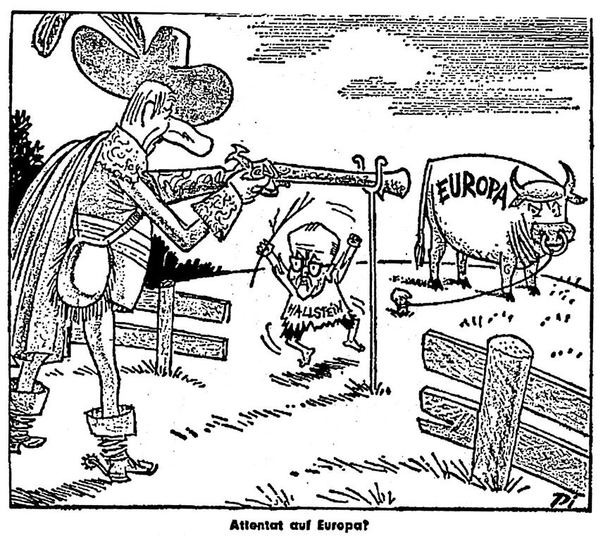 Caricature de Pi sur De Gaulle et le marché commun agricole (22 février 1962)