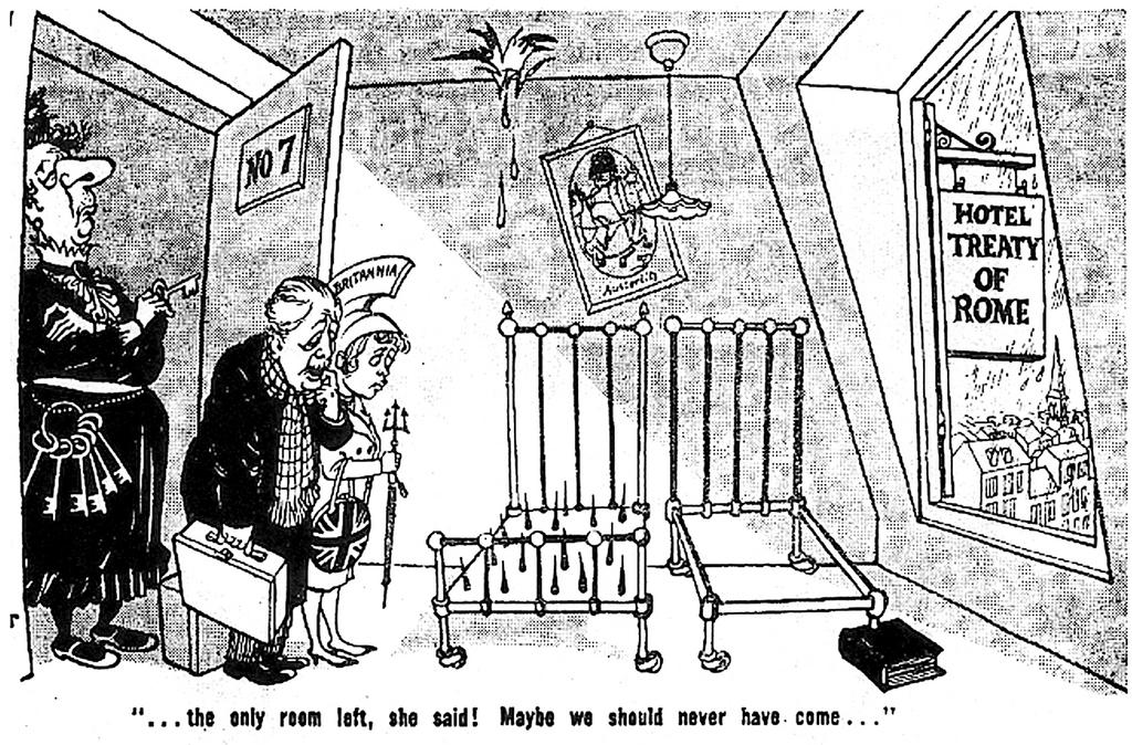 Cartoon by Cummings on the United Kingdom's accession to the EC (5 November 1962)