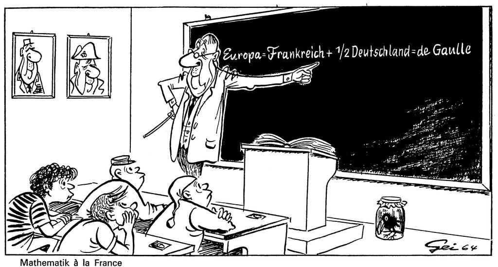 Caricature de Geisen sur de Gaulle et l'Europe (30 septembre 1964)