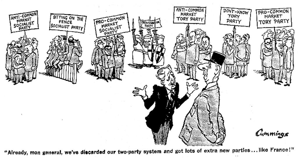 Cartoon by Cummings on the United Kingdom's application for membership of the EC (4 August 1961)