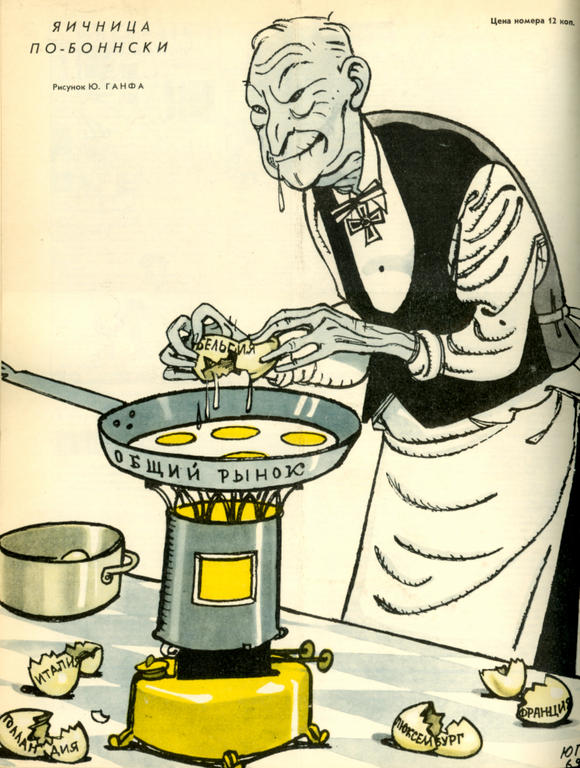 Cartoon by Ganf on Konrad Adenauer and the Common Market (30 September 1962)