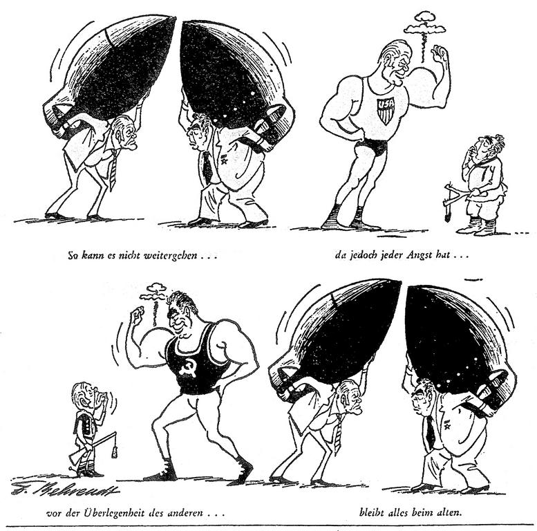 Caricature de Behrendt sur la course aux armements (25 juillet 1975)